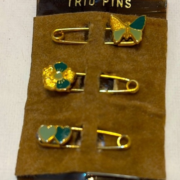 Vintage New Lawrence Bentley Triple Trio Pin Set Enamel - Picture 8 of 15